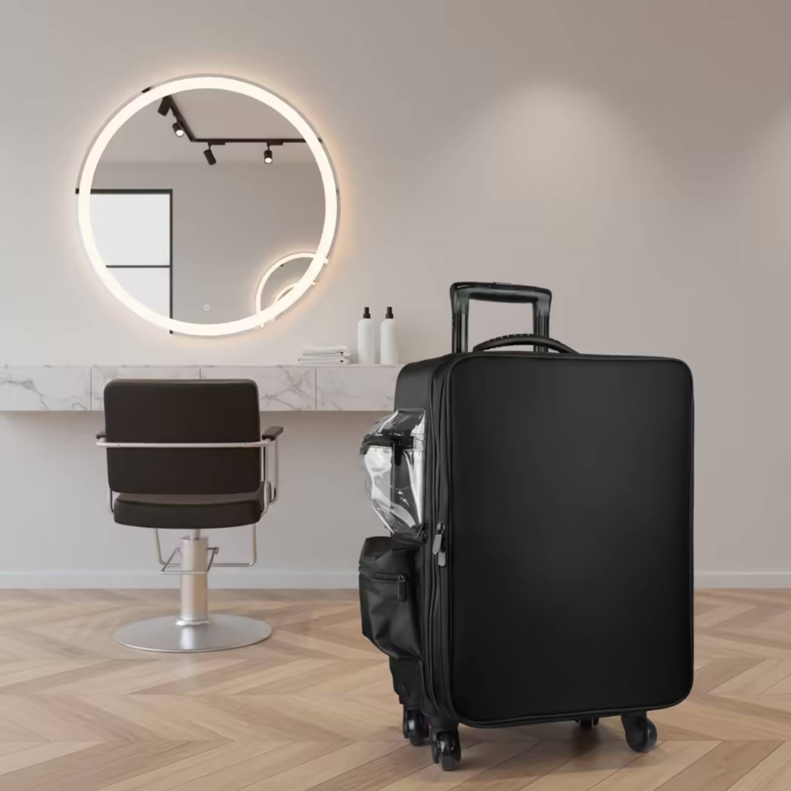 P & C Home Textiles Usa - Valigia Trucchi Rigida con Ruote Girevoli,