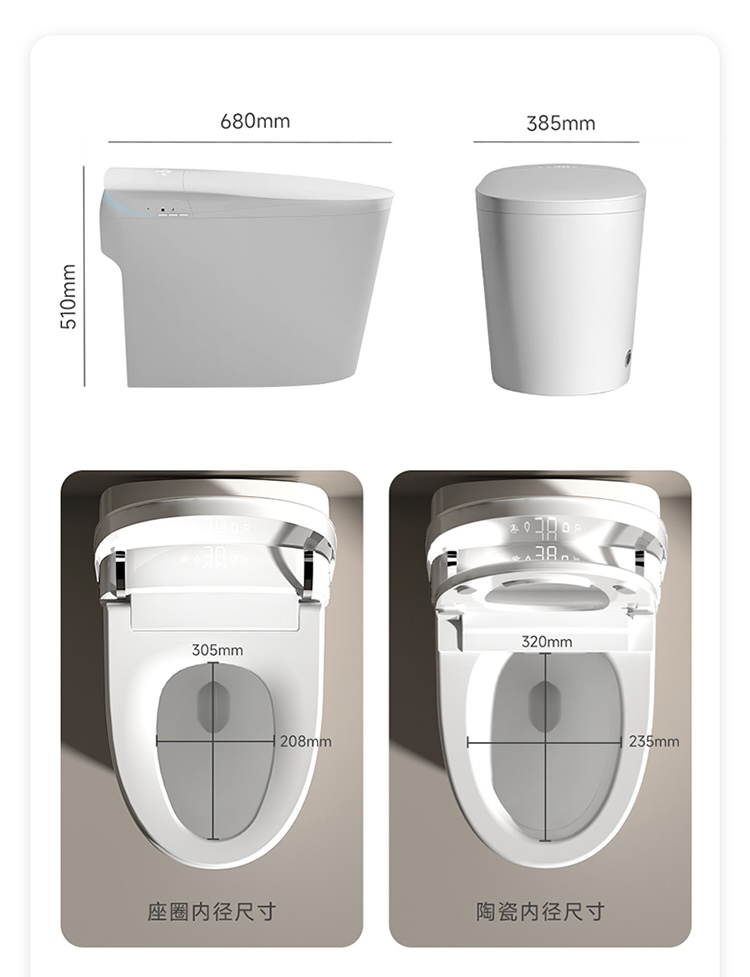 P & C Home Textiles Usa - WC Smart con Scarico Automatico, Igiene