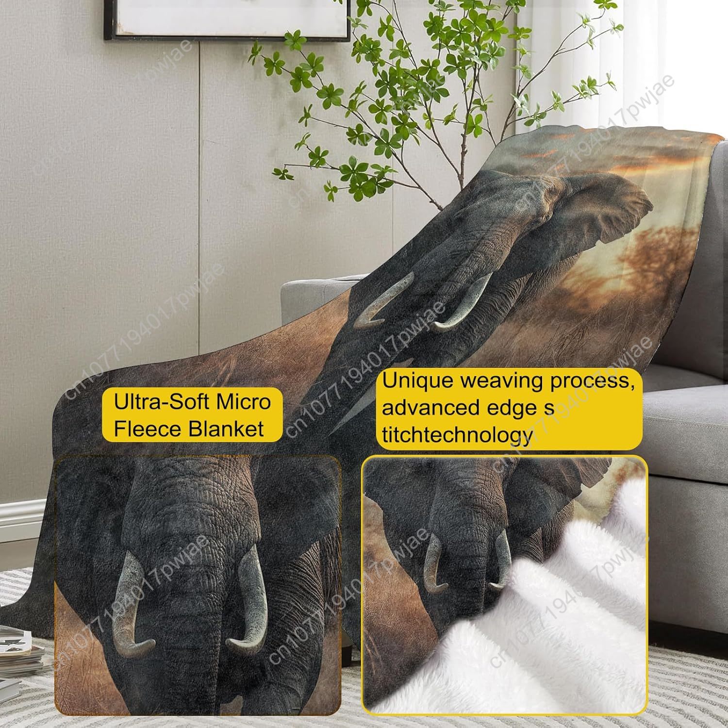 Coperta in pile con elefante,  - Home Textiles Throw recensione e prezzo
