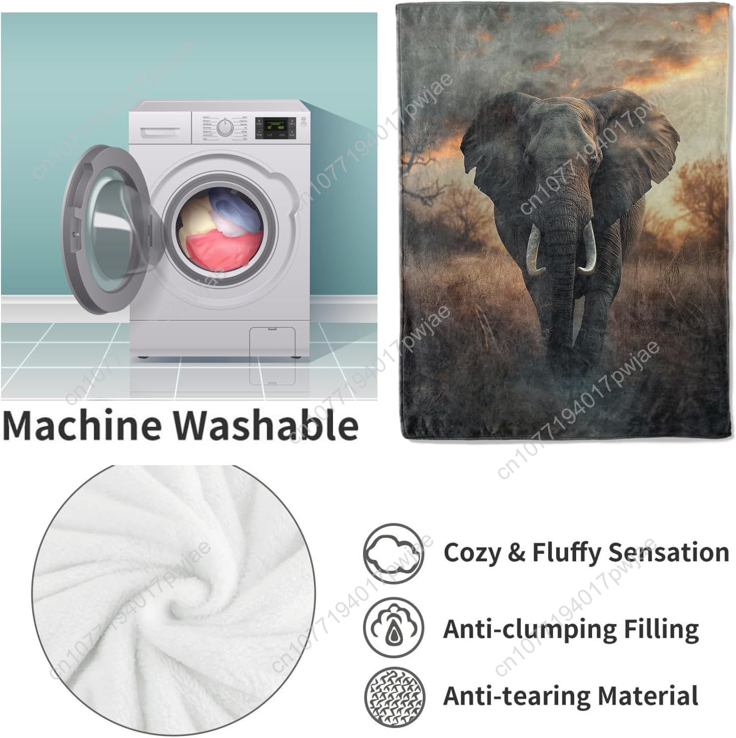 Coperta in pile con elefante,  - Home Textiles Throw recensione e prezzo